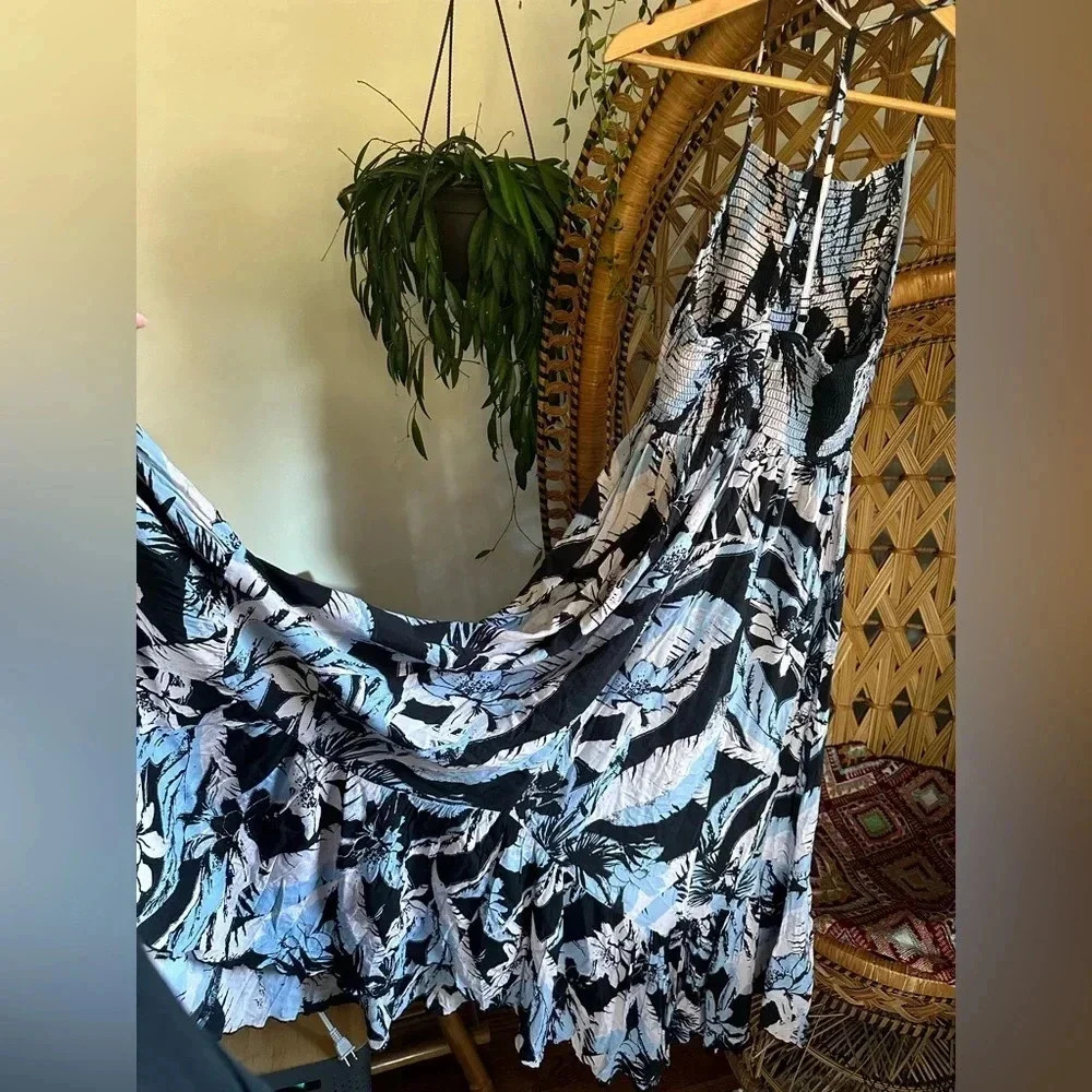 Free People Intimately Heat Wave Printed Maxi Handkerchief Slip Dress Size Small - Picture 10 of 10